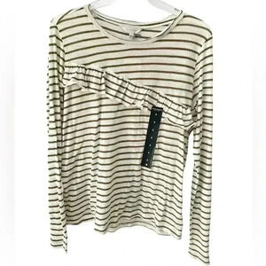 Lucky Brand Ruffle Striped Top Women’s Size Small